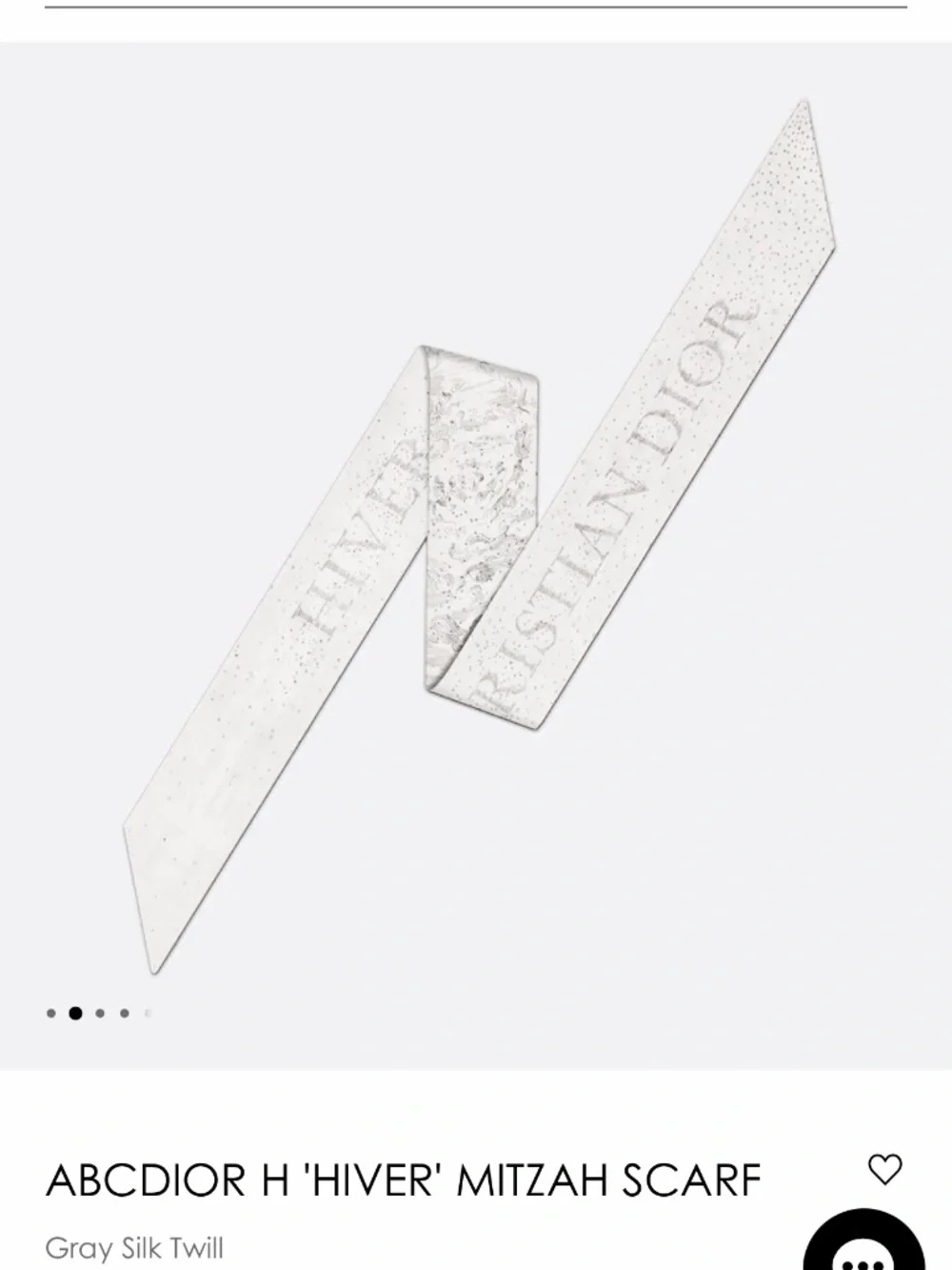 Dior ABCDior Hiver Mitzah Silk Twill Scarf